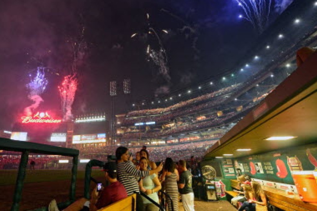 Fireworks at St Louis Cardinals Busch Stadium. Photo: AFC