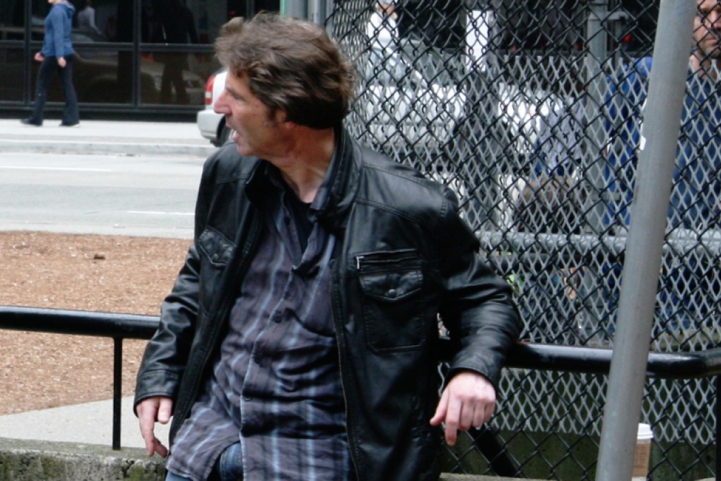 Brad Saltzberg, founder of the anti-Asian immigration "Cultural Action Party", loiters on the sidelines of the May 24 rally for affordable housing in downtown Vancouver. Photo: SCMP Pictures