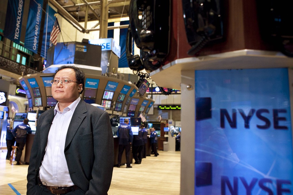 Renren chairman and CEO Joseph Chen on the floor at the New York Stock Exchange, May 4, 2011. Photo: Reuters