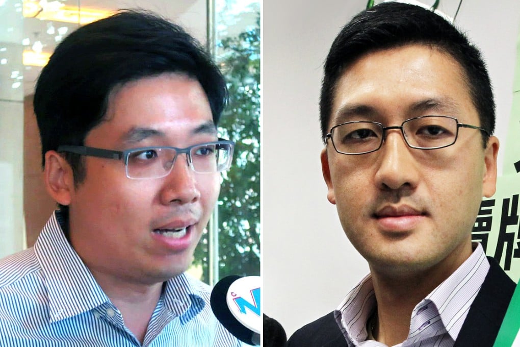 The syndicates typically involve building management or consulting companies and builders working together to ensure owners’ corporations sign up to renovation and maintenance contracts with big mark-ups, Chiu Yan-loy (left) said. Lam Cheuk-ting (right) called for a new department to renovate the market. Photos: SCMP Pictures, Sam Tsang