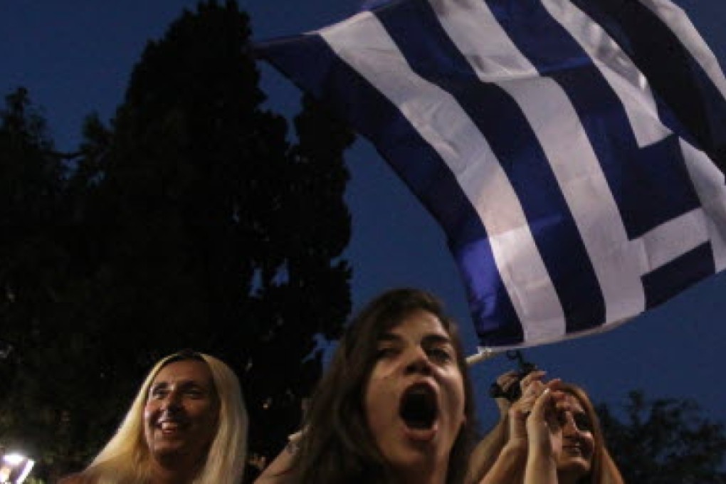 For the moment, the No vote gives the Greek government authority and momentum to fight the next stage. Photo: Xinhua