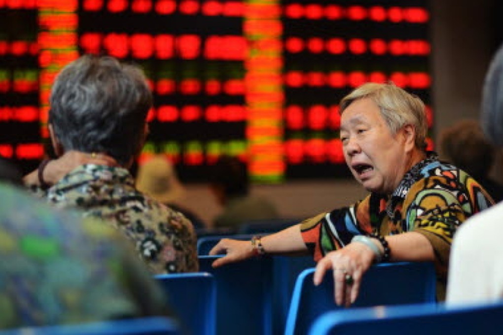 In terms of market capitalisation, households own about 22 per cent of the mainland stock market. Photo: AFP