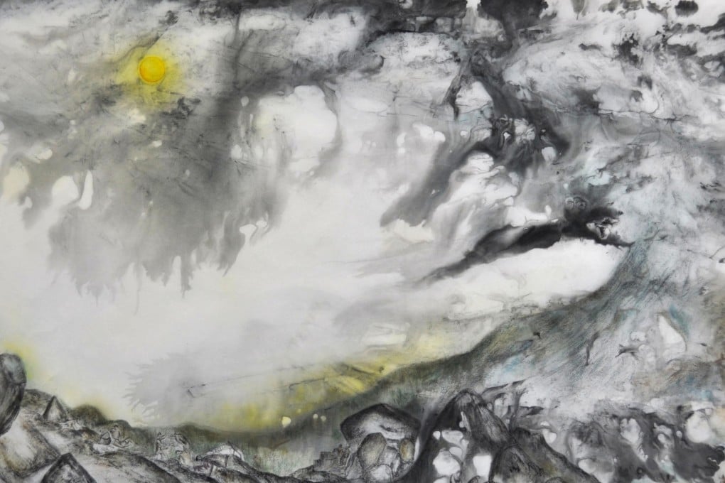 Li Fung-chun's ink-on-paper painting Snow Storm is on show at Boom.