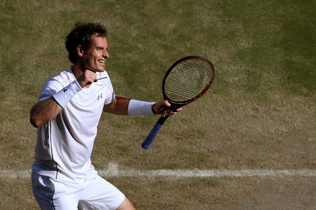 Andy Murray celebrates his win over Ivo Karlovic. Photo: Xinhua