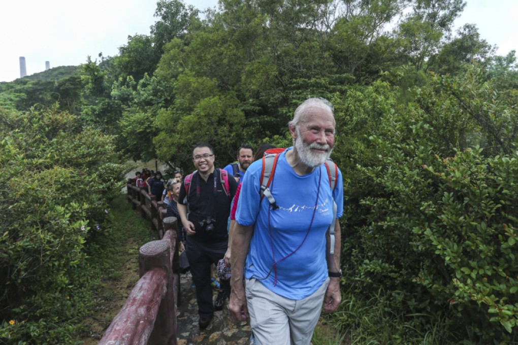 Bonington leads a group of Pentland employees on Lamma Island.
