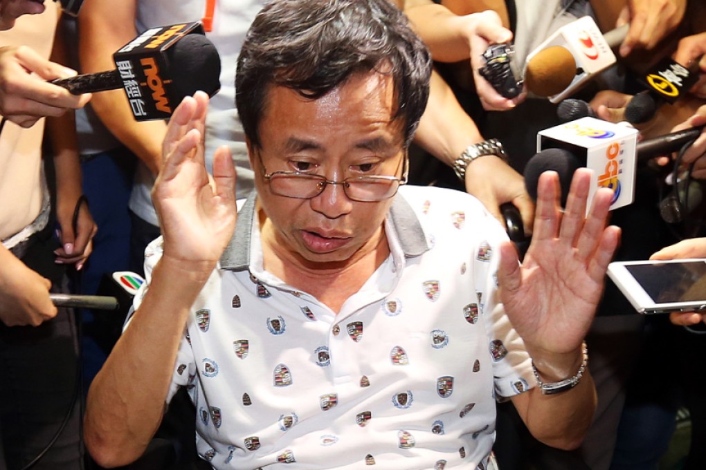 Plumber Lam Tak-sum that he was only responsible for the pipes connecting the water mains to the blocks’ water tanks. Photo: Nora Tam