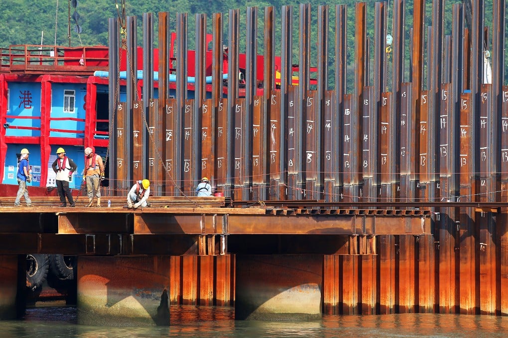 Site of the Hong Kong-Zhuhai-Macau Bridge under construction off Hong Kong airport. Photo: K.Y. Cheng