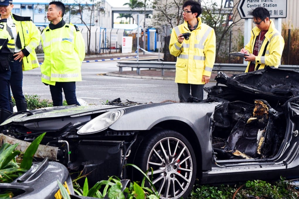 The wrecked Porsche coupe. Photo: SCMP Pictures