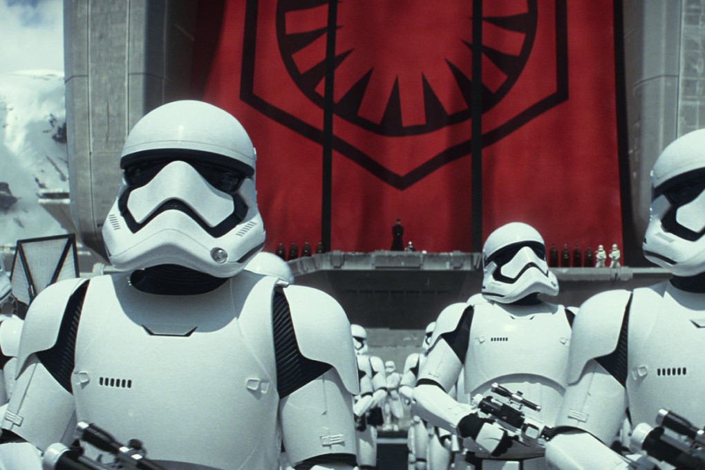 Stormtroopers in a scene from Star Wars: The Force Awakens, otherwise known as Episode VII and due in cinemas in December