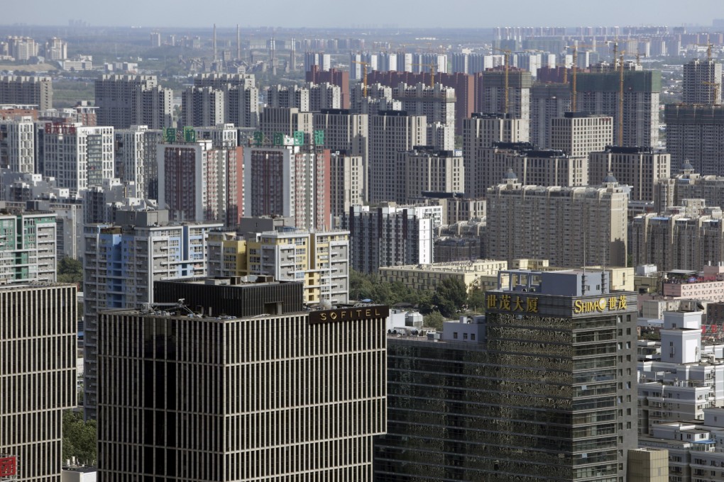 Blocks of apartment buildings in Beijing as property sales revenue in China rose for the second month running. Photo: Reuters