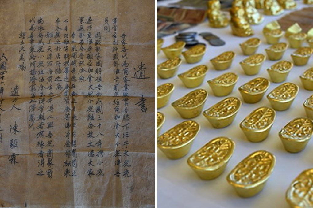 The fake will and fake gold that were used as part of a familiar scam targeting members of the Chinese community in Richmond, BC, recently. Photos: RCMP
