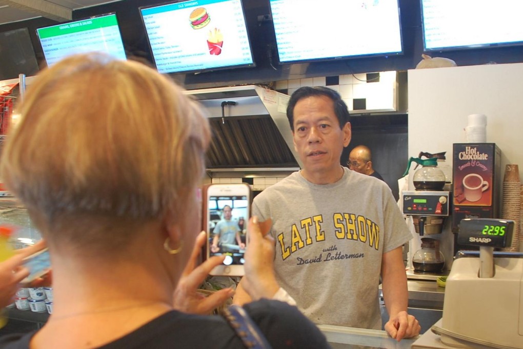 Rupert Jee in his Hello Deli, next to New York's Ed Sullivan Theatre. Photo: Xiaoqing Rong