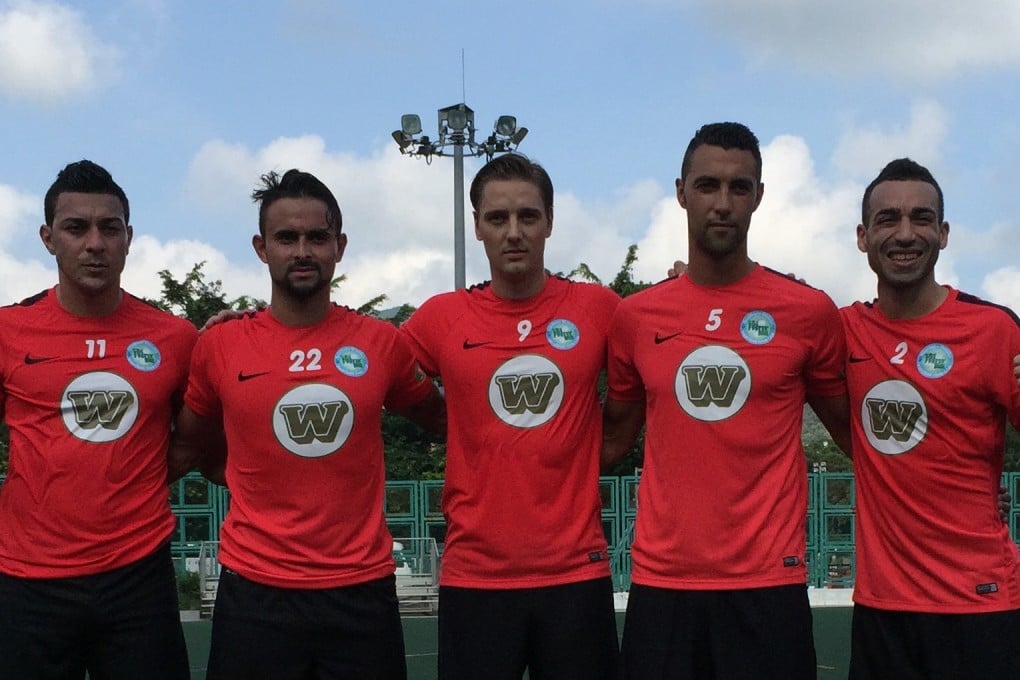 South China's foreign players, from left De Souza, Tomas, Carril, Garrido and Diaz