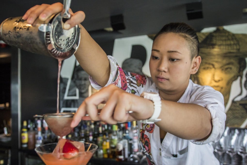 Preparing a cocktail at Ovolo Southside, one of Wong Chuk Hang's many chic hangouts. Photos: Christopher DeWolf