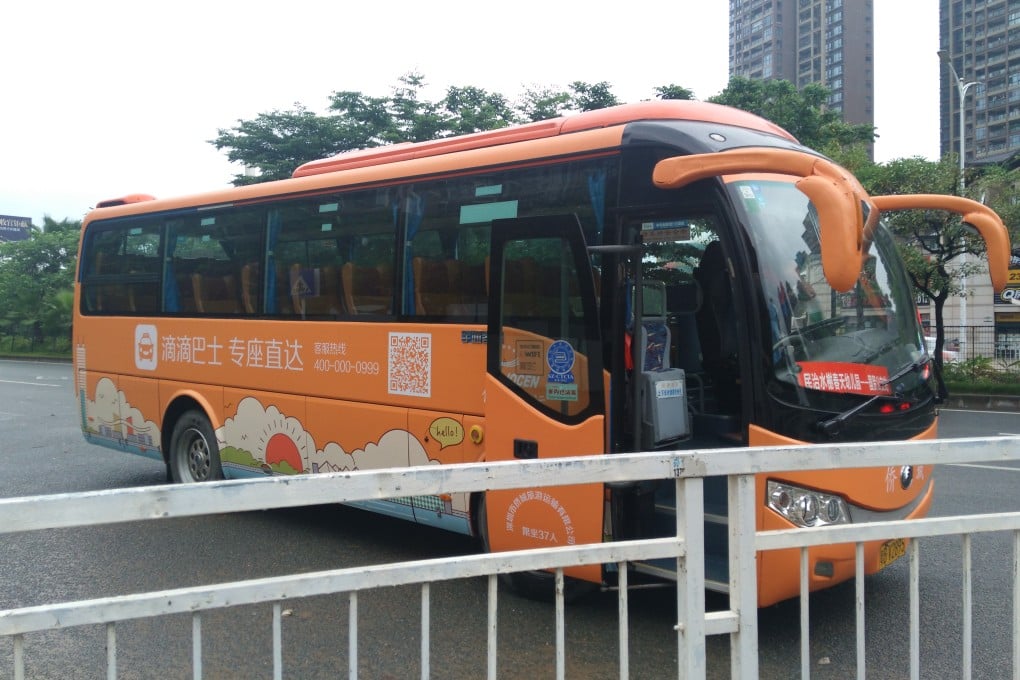 The orange shuttle buses were hard to miss on the streets of Shenzhen, but some passengers bemoaned the choice of routes. Photo: He Huifeng
