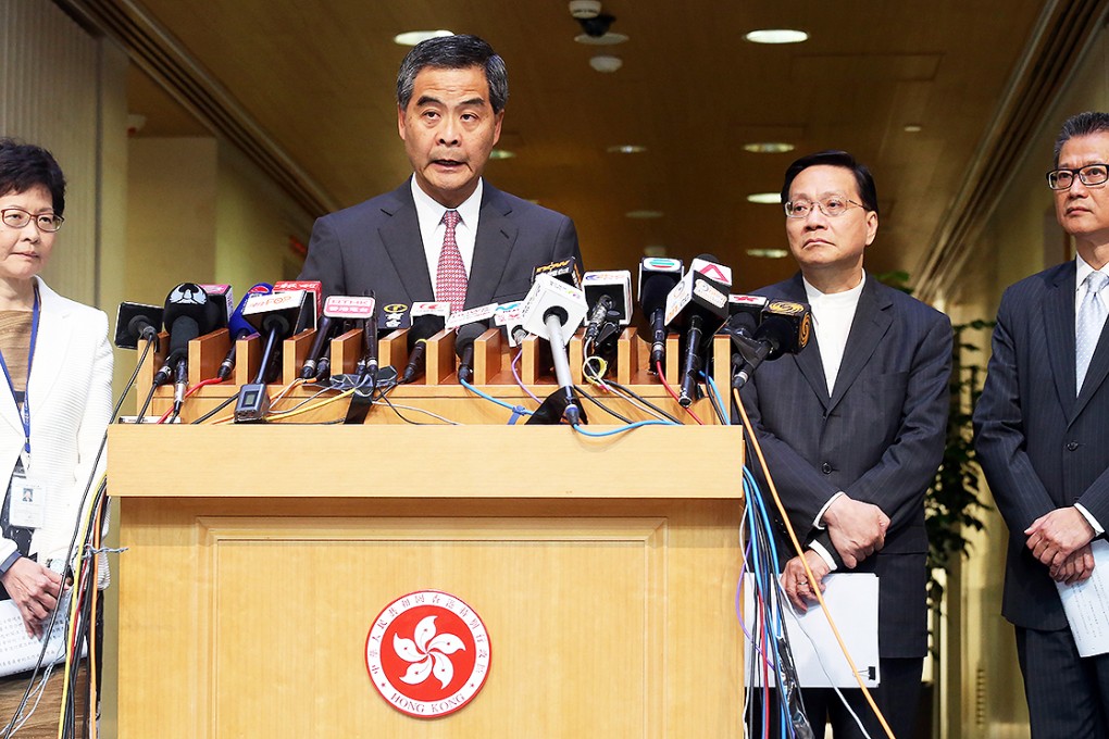 CY Leung announced a judge would chair the commission. Photo: David Wong