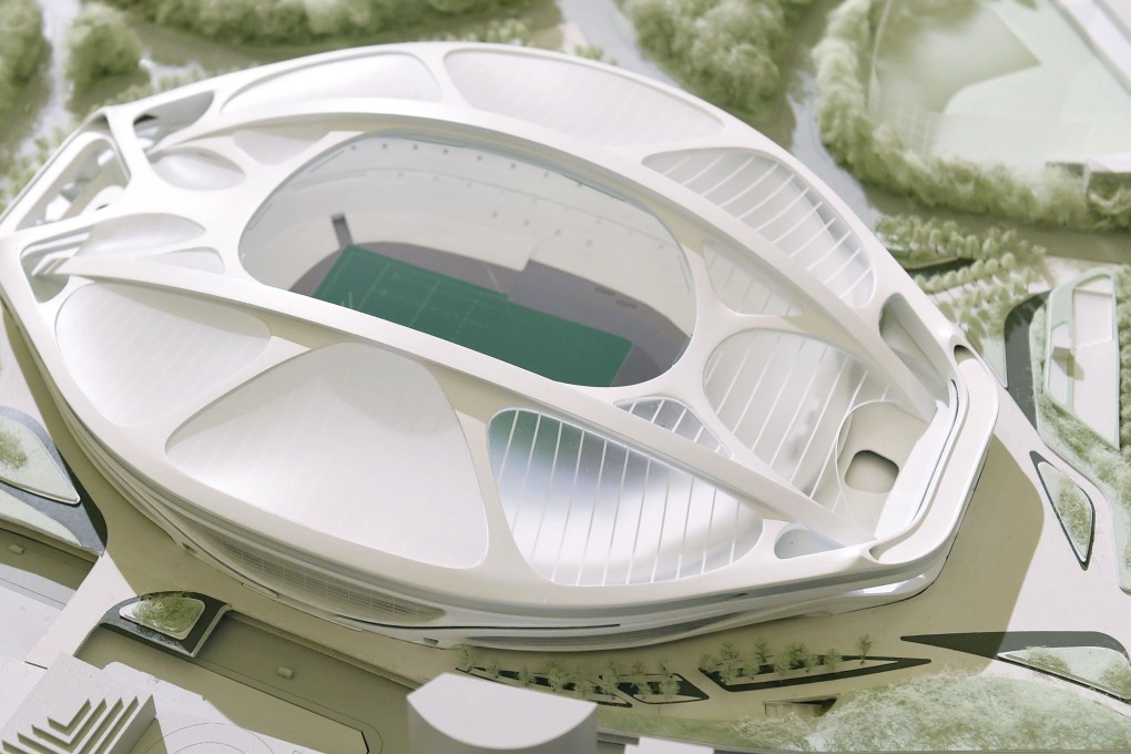 An artist's impression of Japan's new national stadium in Tokyo, which is being redesigned after outrage at the huge cost. Photo: Kyodo