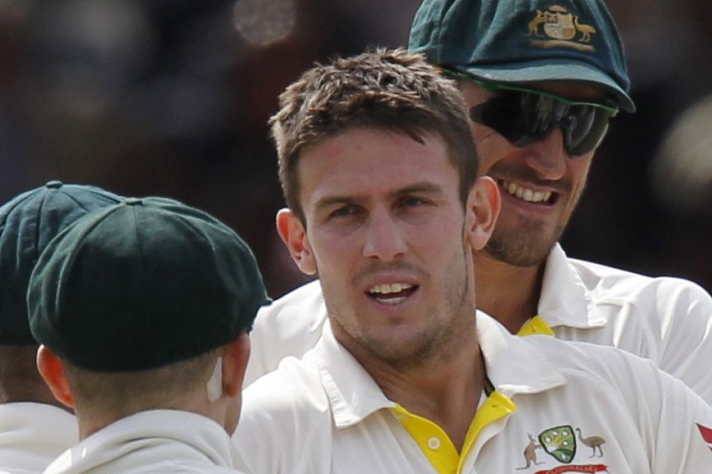 Mitchell Marsh celebrates with teammates. Photo: AFP