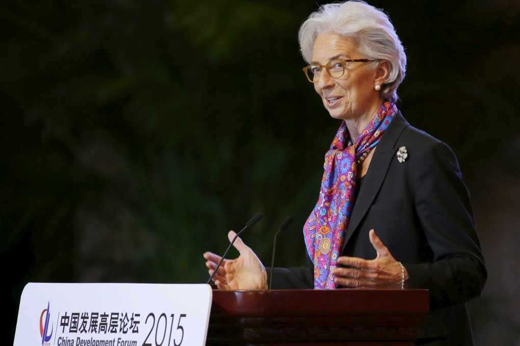 Adding the yuan to the Special Drawing Rights (SDR) basket is only a matter of time, said IMF head Christine Lagarde at Beijing's China Development Forum, in March. Photo: Reuters