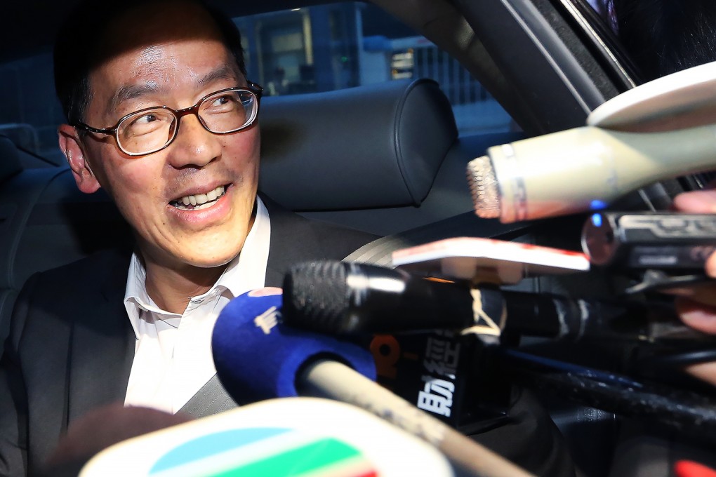 Tsang Tak-sing speaks to media as he leaves the central government offices yesterday. Photo: David Wong