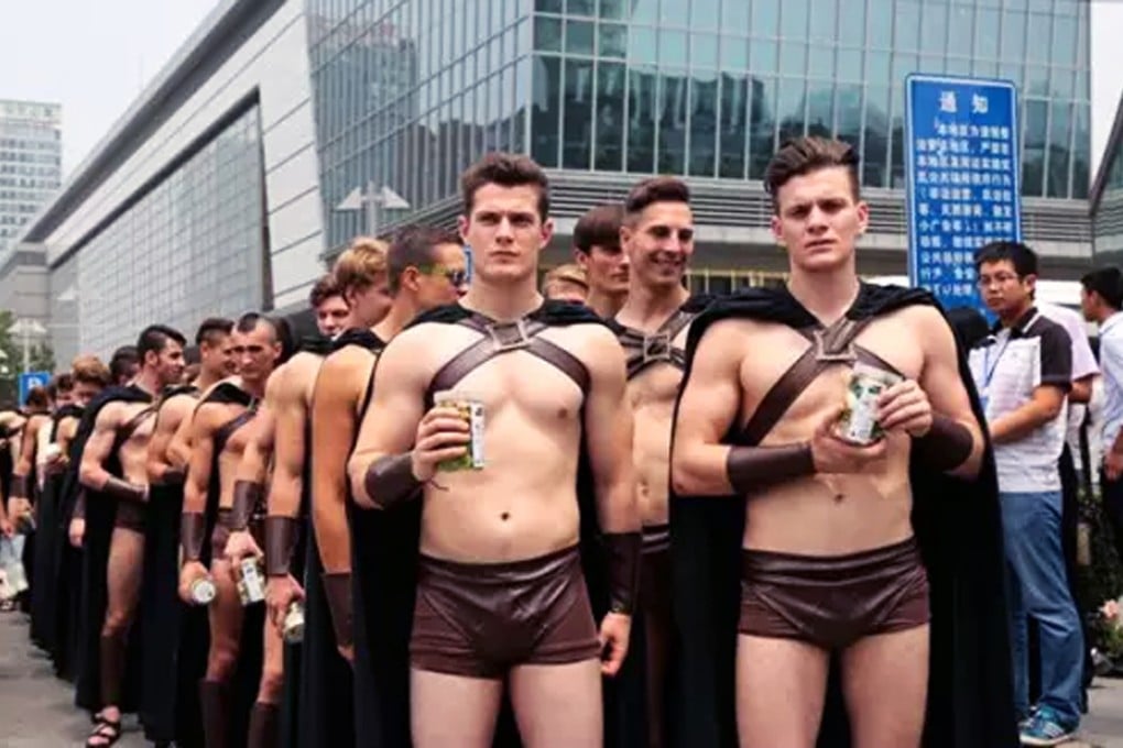 Many of the foreigners taking part in the promotion were male models. Photo: SCMP Pictures