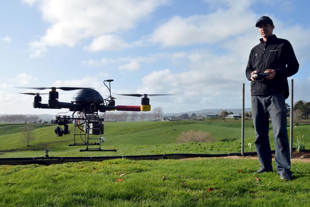 Aeronavics engineer Coenraad Brand flying one of the company's drones near the town of Raglan, New Zealand. Photo: Reuters