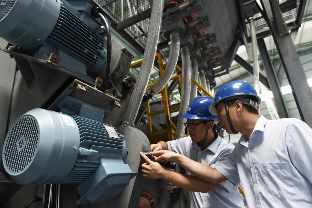 A file picture of an engineering plant in eastern Shandong province. The survey suggested activity in China's factory shrank more than analysts had expected. Photo: AFP
