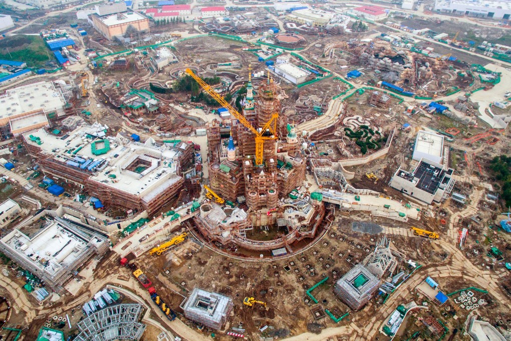 An ariel picture of the construction site of the Shanghai Disneyland. Photo: Reuters