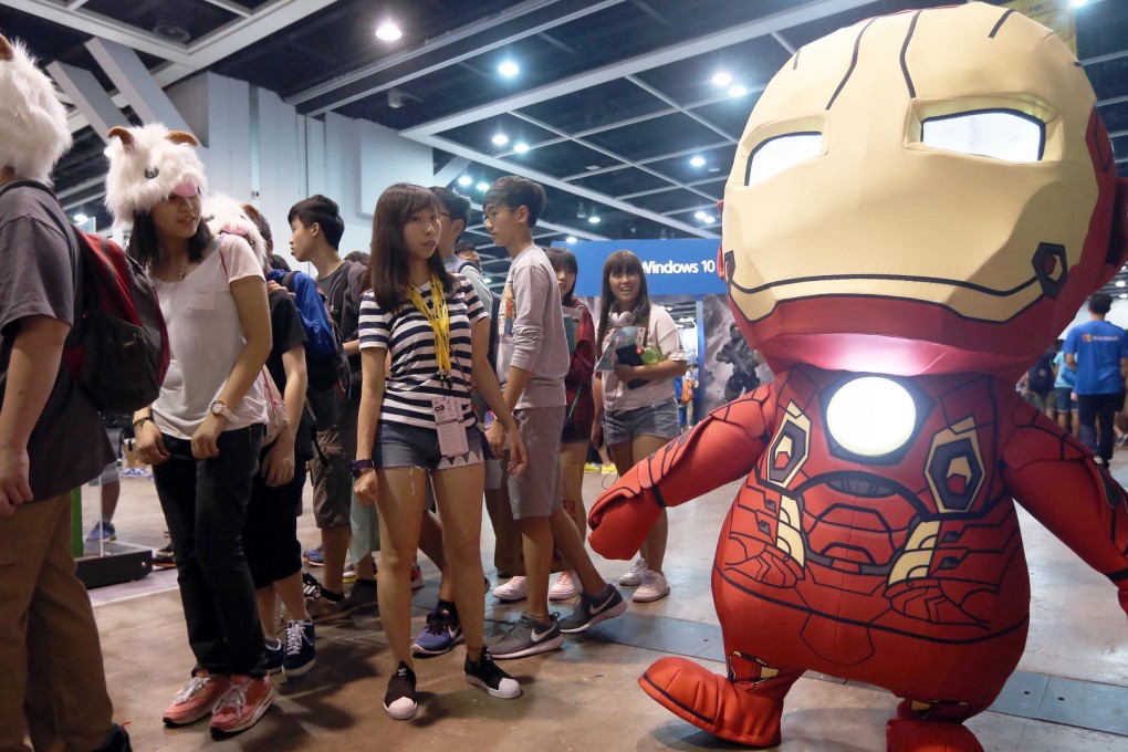 Attendees at the opening day of the annual Hong Kong Ani-Com and Games fair, held at the Convention and Exhibition Centre in Wan Chai. Photos: Sam Tsang