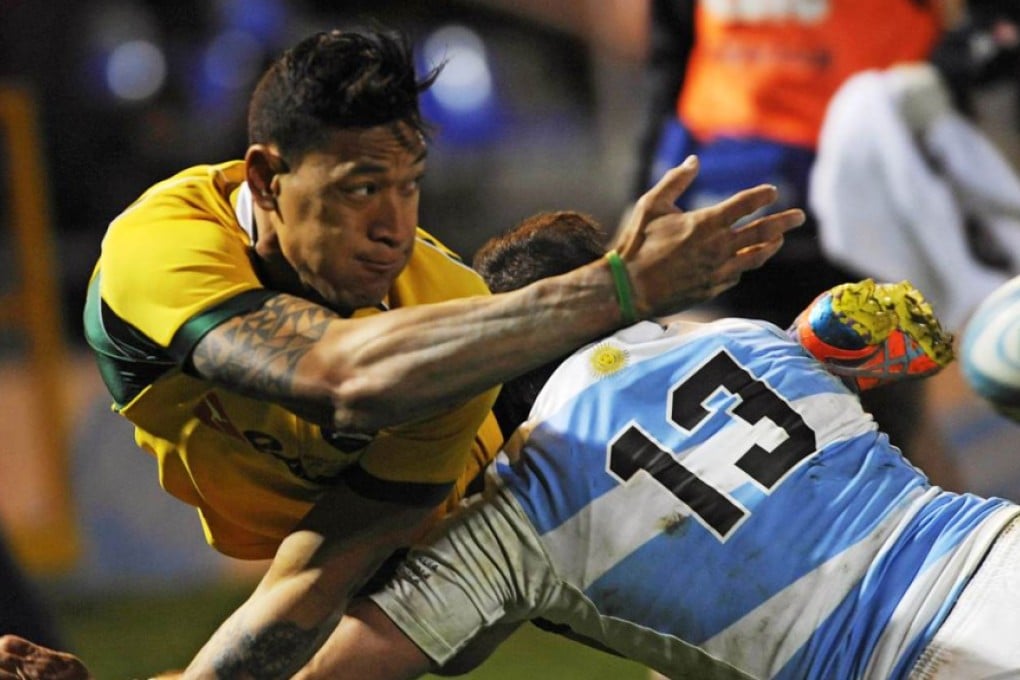 Wallabies fullback Israel Folau in action the last time Australia played Argentina in Mendoza – a match the Pumas won 21-17. Photos: AFP