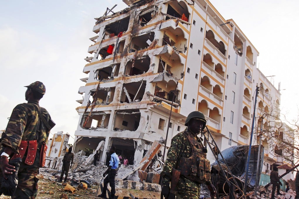 The Jazeera hotel, the scene of the truck bomb attack in Mogadishu. Photo: Associated Press