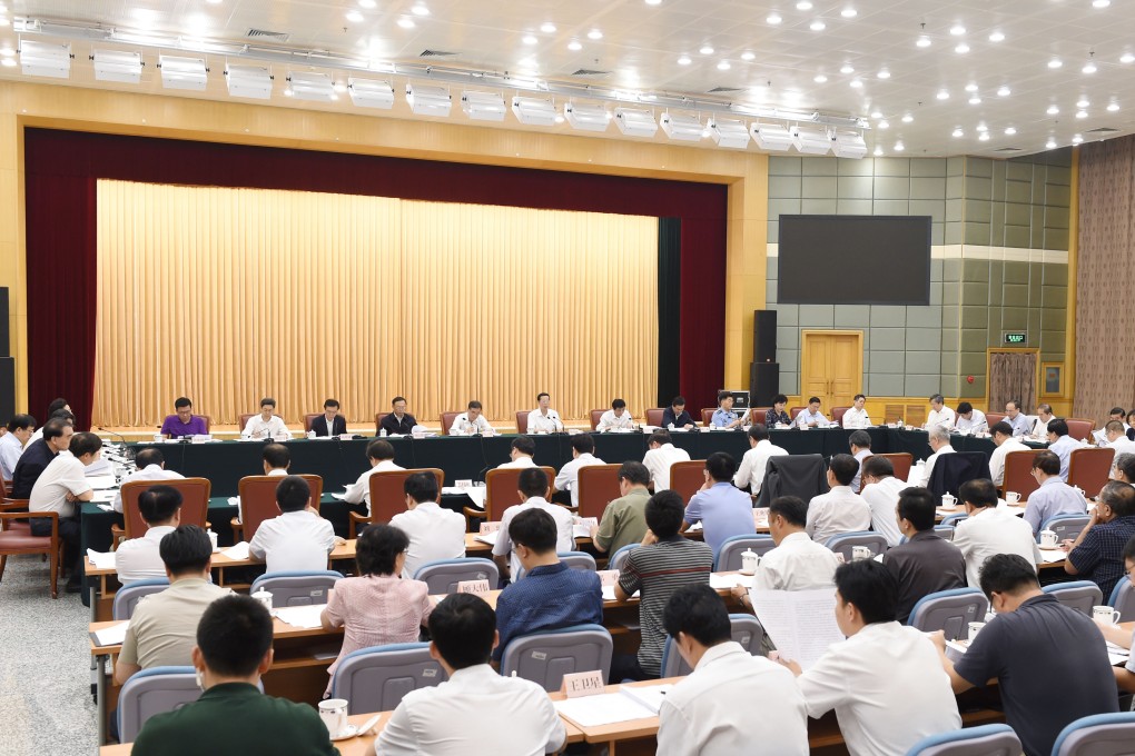 Chinese Vice Premier Zhang Gaoli presides over a meeting focused on the "Belt and Road" Initiatives, or the Silk Road Economic Belt in Beijing. Photo: Xinhua