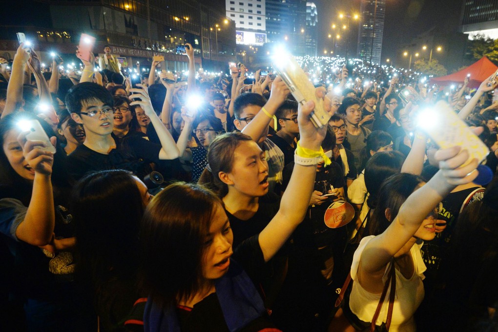 FireChat gained prominence during last year's Occupy Central protests in Hong Kong. Photo: Kyodo