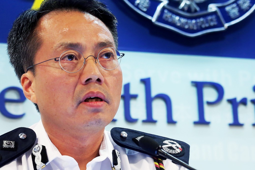 Police senior assistant commissioner Lau Yip-shing discusses the city's crime figures. Photo: Dickson Lee