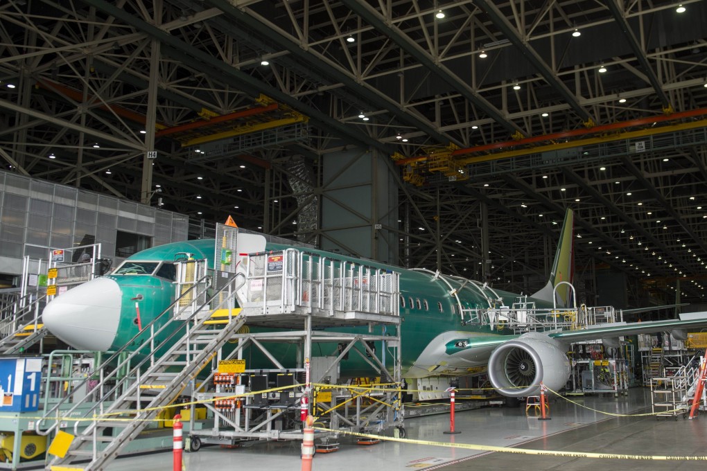 A Boeing 737 is built in Washington state in the US as the airline giant ponders the idea of relocating work out the country. Photo: AFP