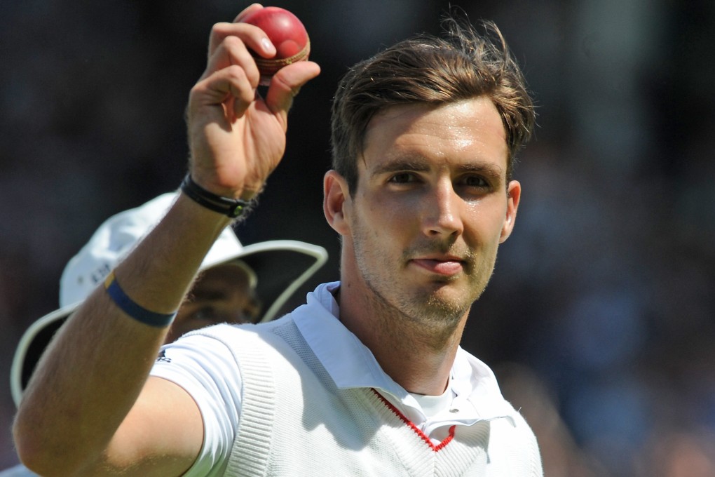 England fast bowler Steve Finn acknowledges the fans after finishing with 6-79 in the second innings. Photos: AP