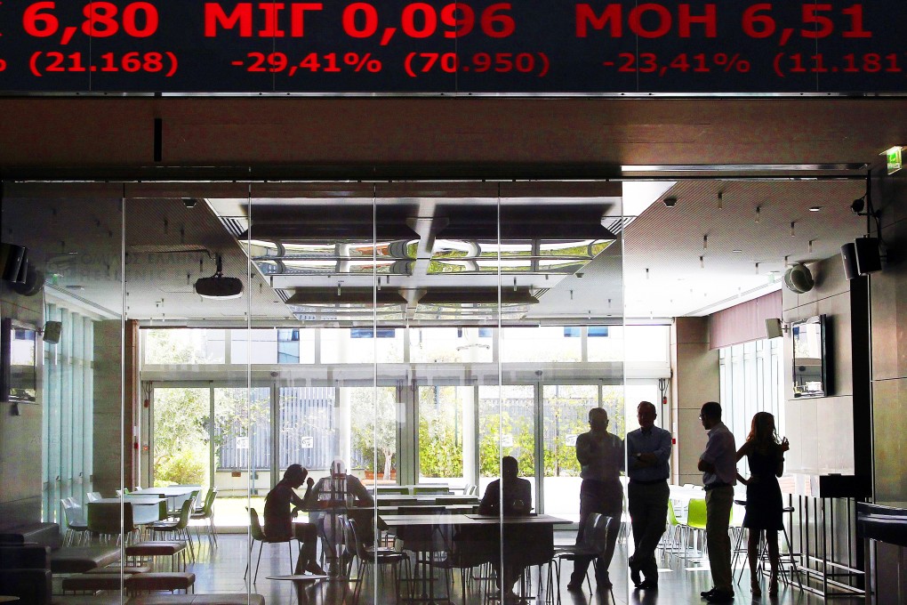 Stock prices plummeted when the Athens Stock Exchange reopened for trading on Monday. Photo: AP