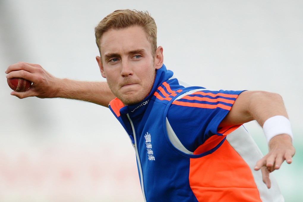 Stuart Broad in action during nets. Photo: Reuters