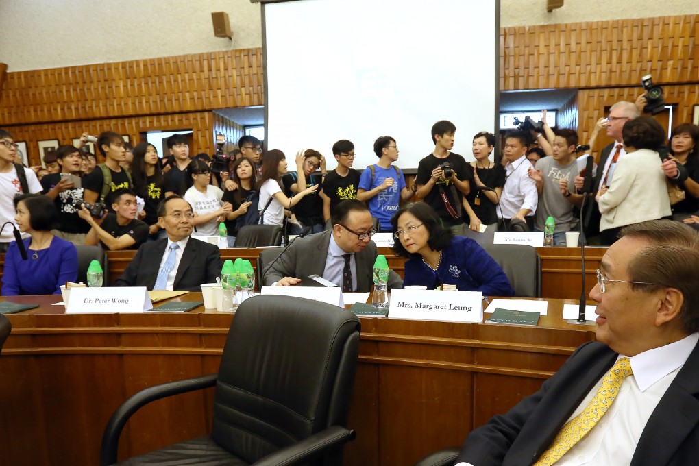 Students storming the University of Hong Kong council meeting last month. Photo: SCMP Pictures
