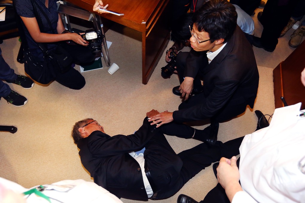 Lo Chung-mau fell during the council meeting last Wednesday - but the reason why remains unclear. Photo: SCMP Pictures