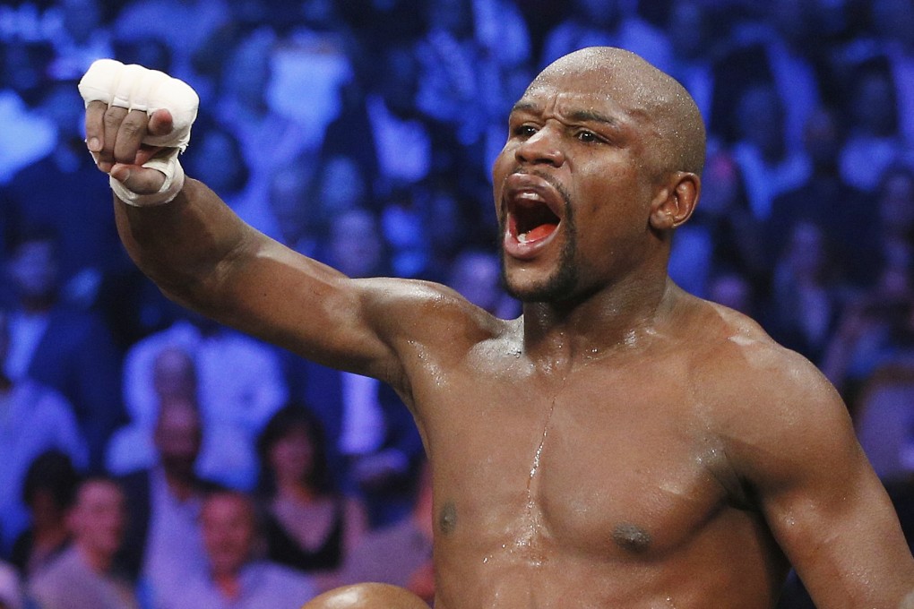 Floyd Mayweather celebrates his win over Manny Pacquiao. Photo: AP