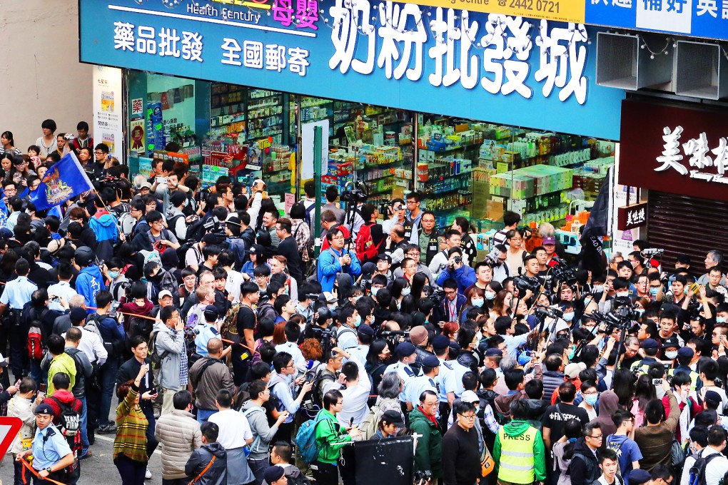 A March 1 rally against parallel traders in Yuen Long turned violent. Photo: Felix Wong