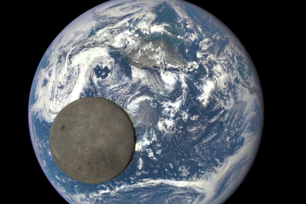 The moon passed between Nasa's  Deep Space Climate Observatory and the Earth, allowing the satellite to capture this rare image of the moon's far side in full sunlight. Photo: Nasa