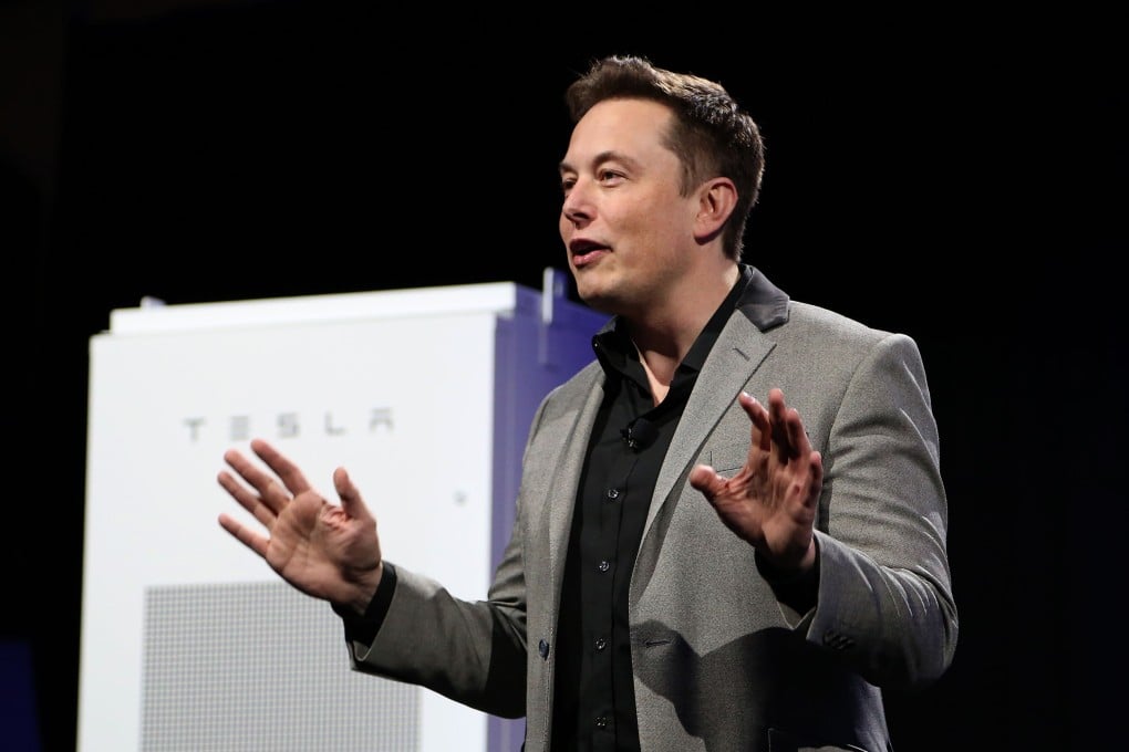 Tesla Motors CEO Elon Musk as the company's shares fell about 6 per cent on after the electric car maker posted a wider quarterly loss and said it may raise more cash to offset heavy spending on expanded production. Photo: AFP