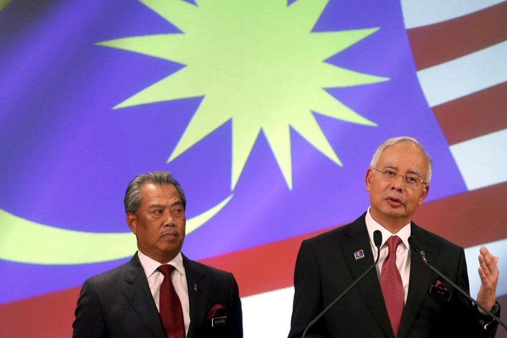 Two years ago, Najib Razak (right) was presented as prime minister and Muhyiddin Yassin his deputy. Photo: Reuters