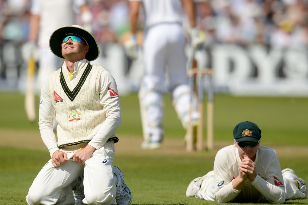 Australia's Michael Clarke and Steve Smith rue failing to catch England's Alastair Cook. Photo: Reuters