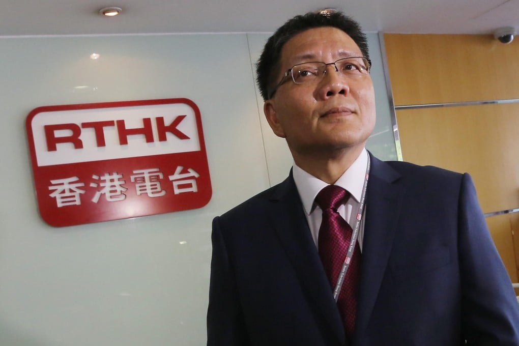 Leung Ka-wing arrives for work at Broadcasting House in Kowloon Tong. Photo: Sam Tsang
