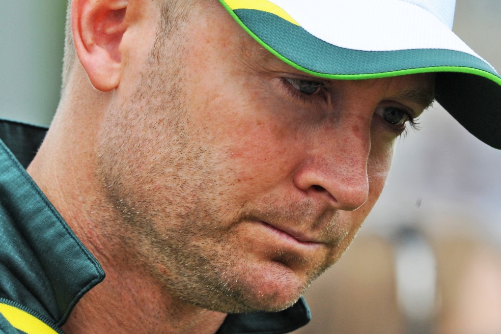 A glum Michael Clarke considers Australia's loss of the Ashes. Photo: AP
