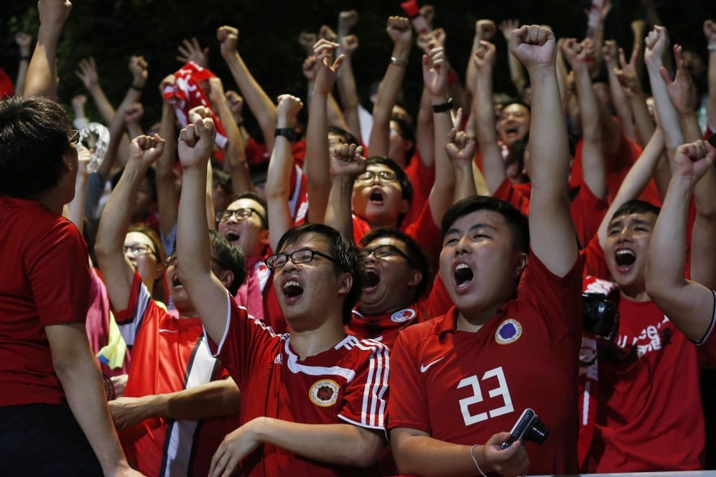 Hong Kong fans in full cry at the World Cup qualifier against Bhutan in June. Hong Kong won 7-0. Photo: AP