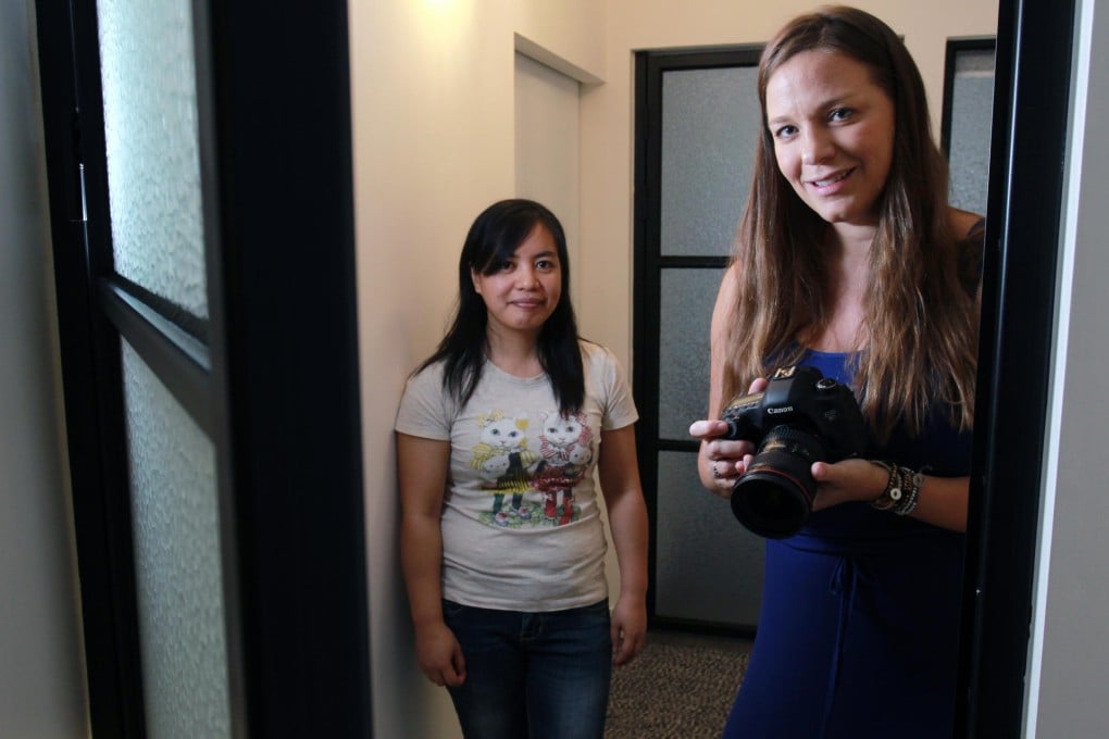 Film director Joanna Bowers, right, hopes to raise funds for her feature-length film about helpers such as Janai Abad, left.Photo: May Tse.